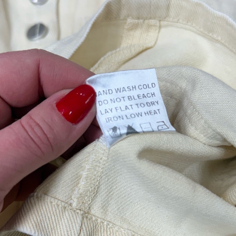 White Birch Cream Utility Romper Dress Size Small Casual Summer Denim Romper - Picture 8 of 11
